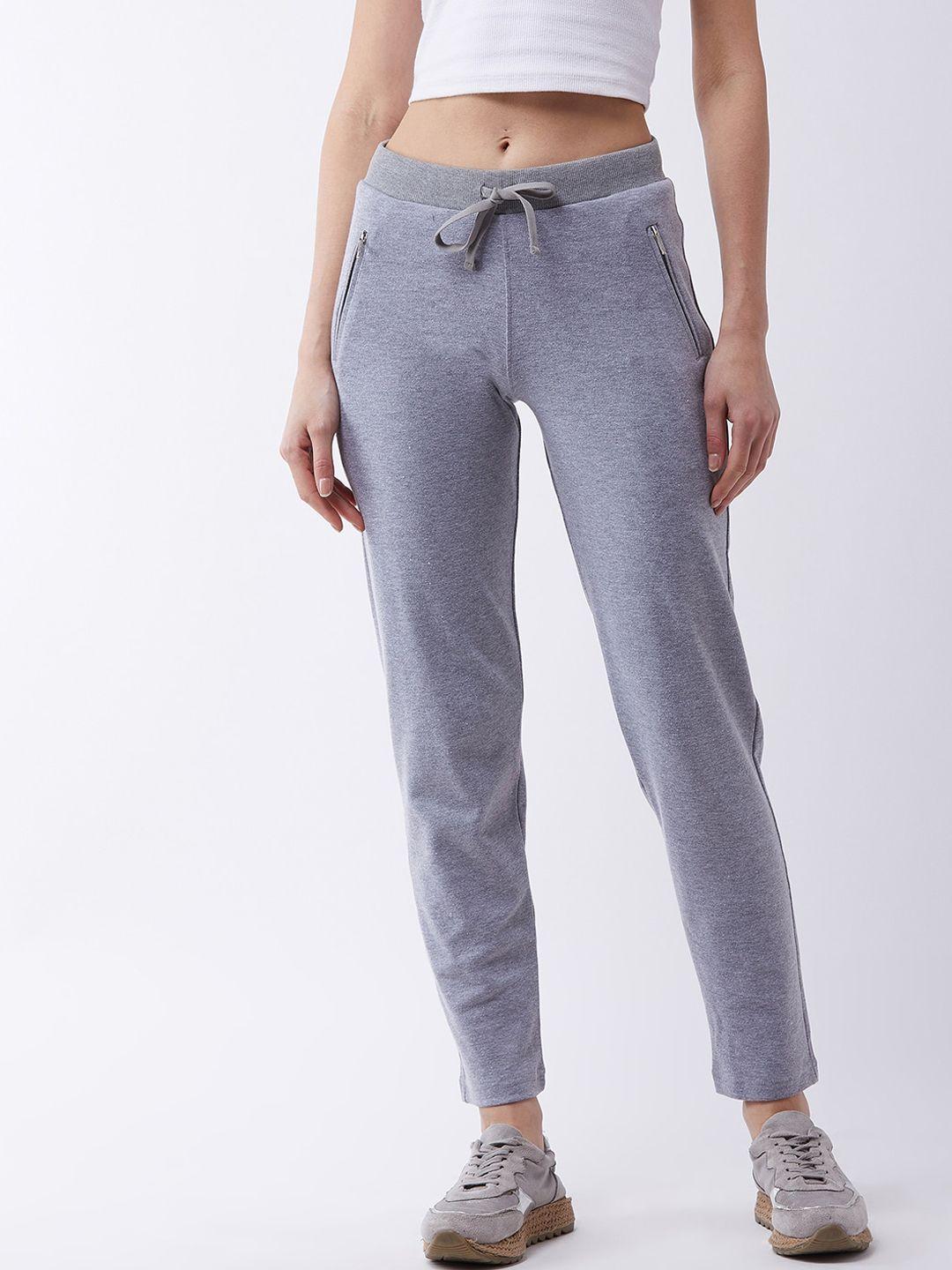 femea women grey slim-fit track pants