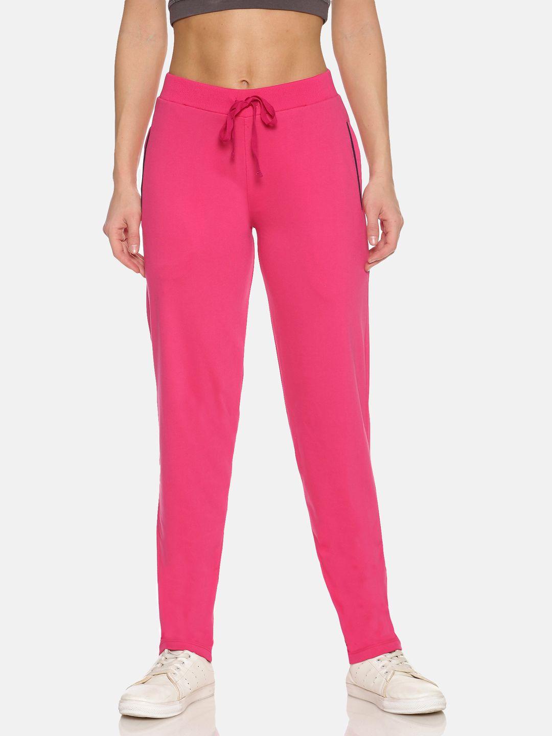 femea women pink solid track pants