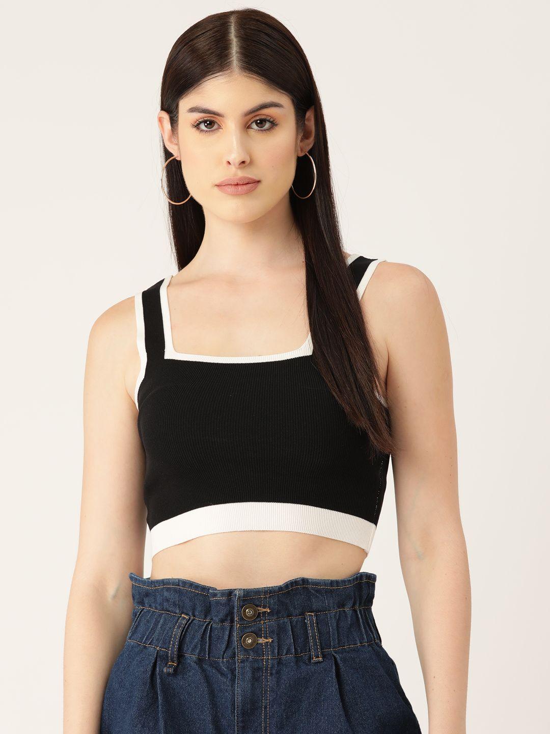 femea square neck sleeveless crop tank top