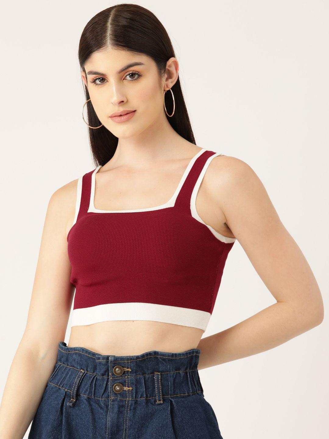 femea square neck sleeveless crop tank top