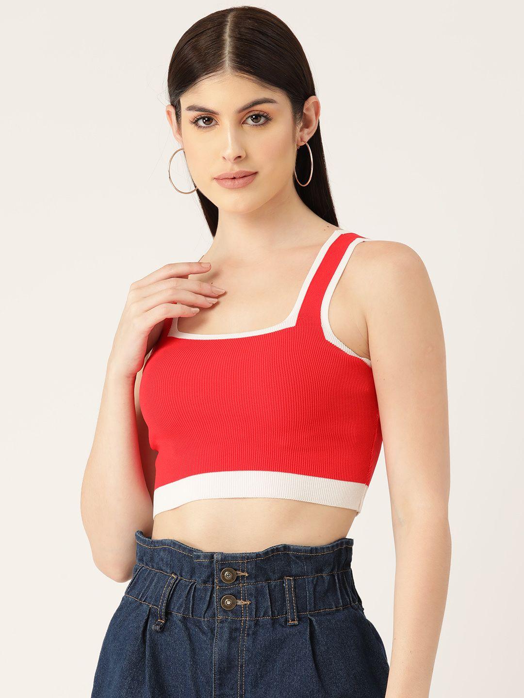 femea square neck sleeveless crop tank top