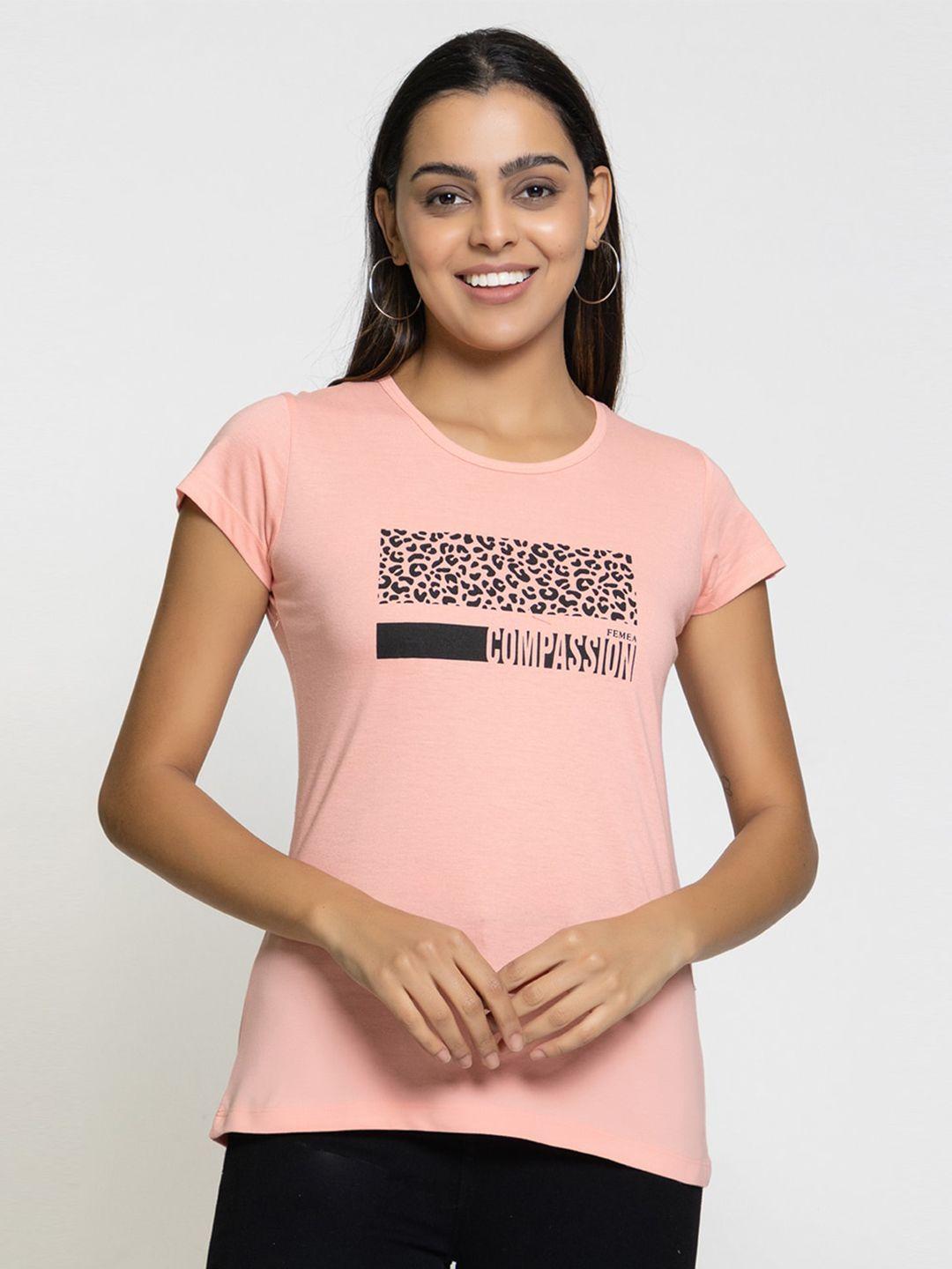 femea typography printed cotton t-shirt