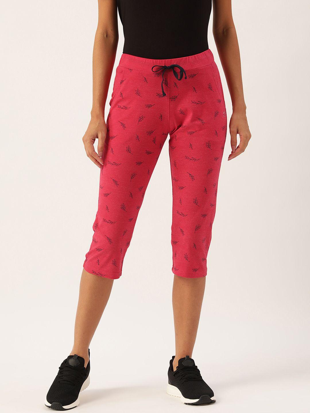 femea women fuchsia printed capris