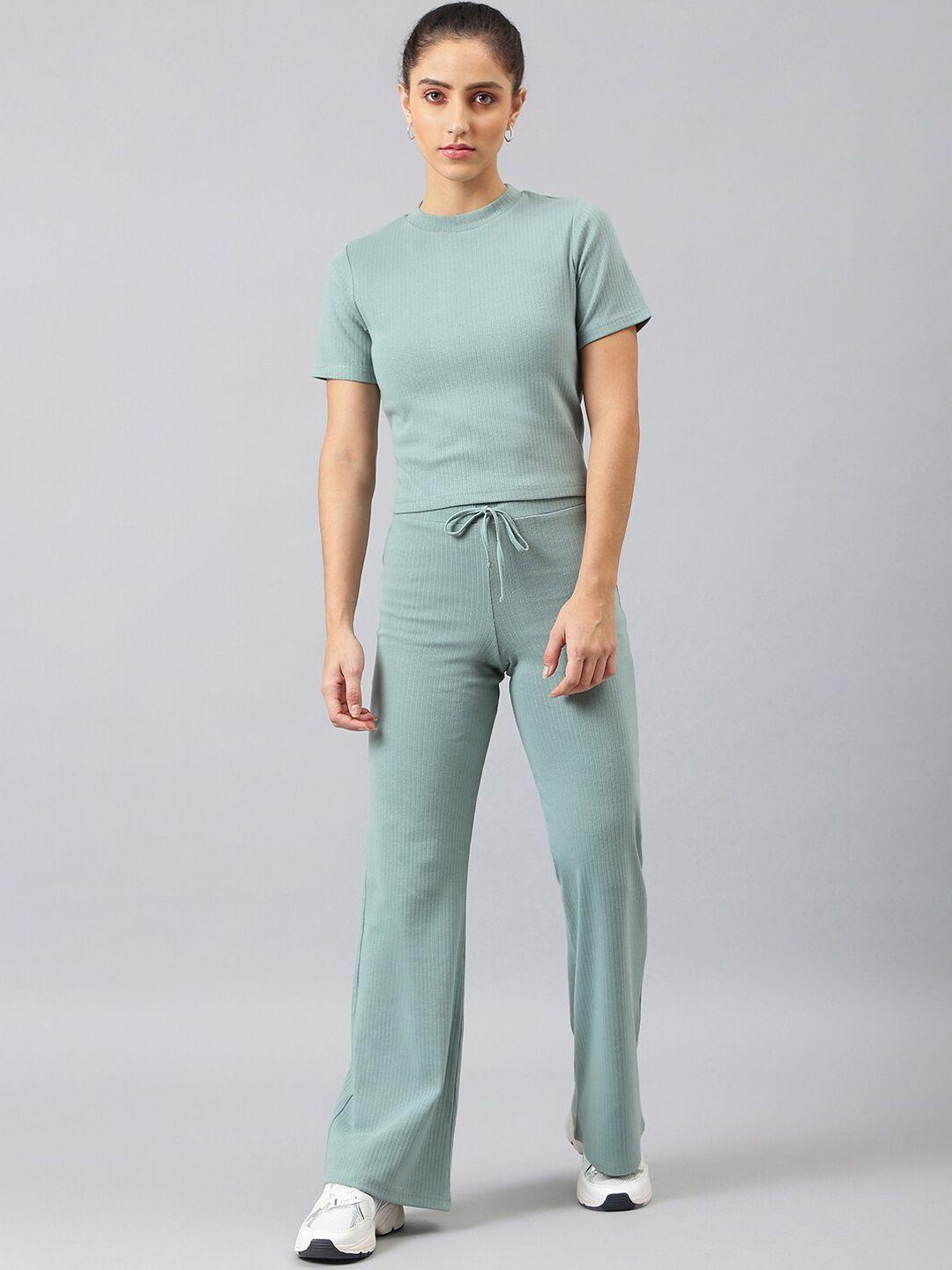 femea women green t-shirt with trousers