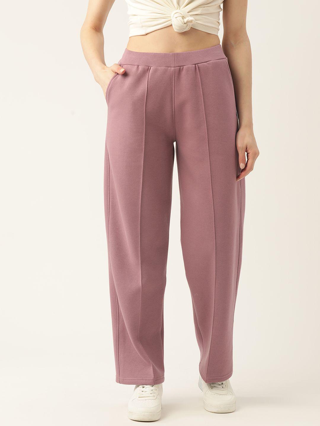 femea women mauve solid track pant