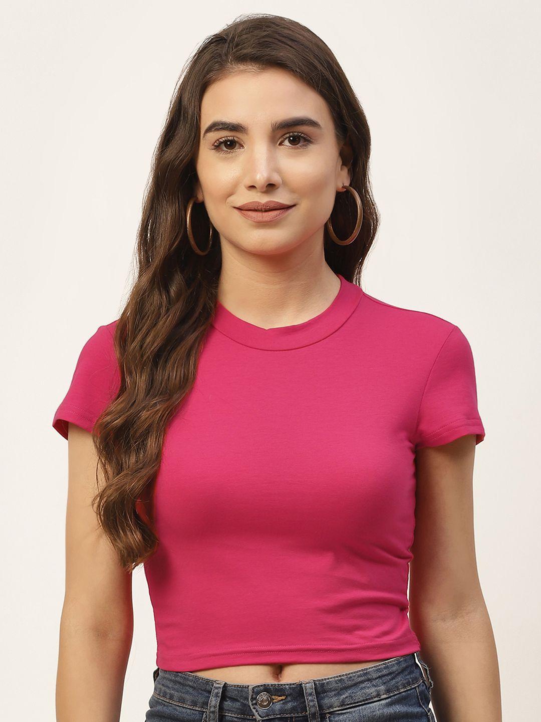 femea women pink crop top