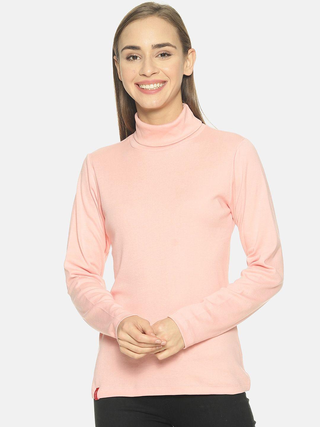femea women pink solid pure cotton top