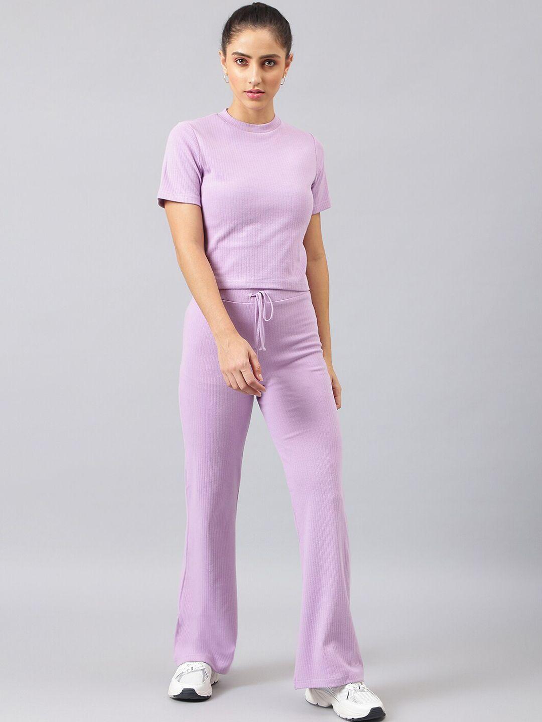 femea women purple t-shirt with trousers