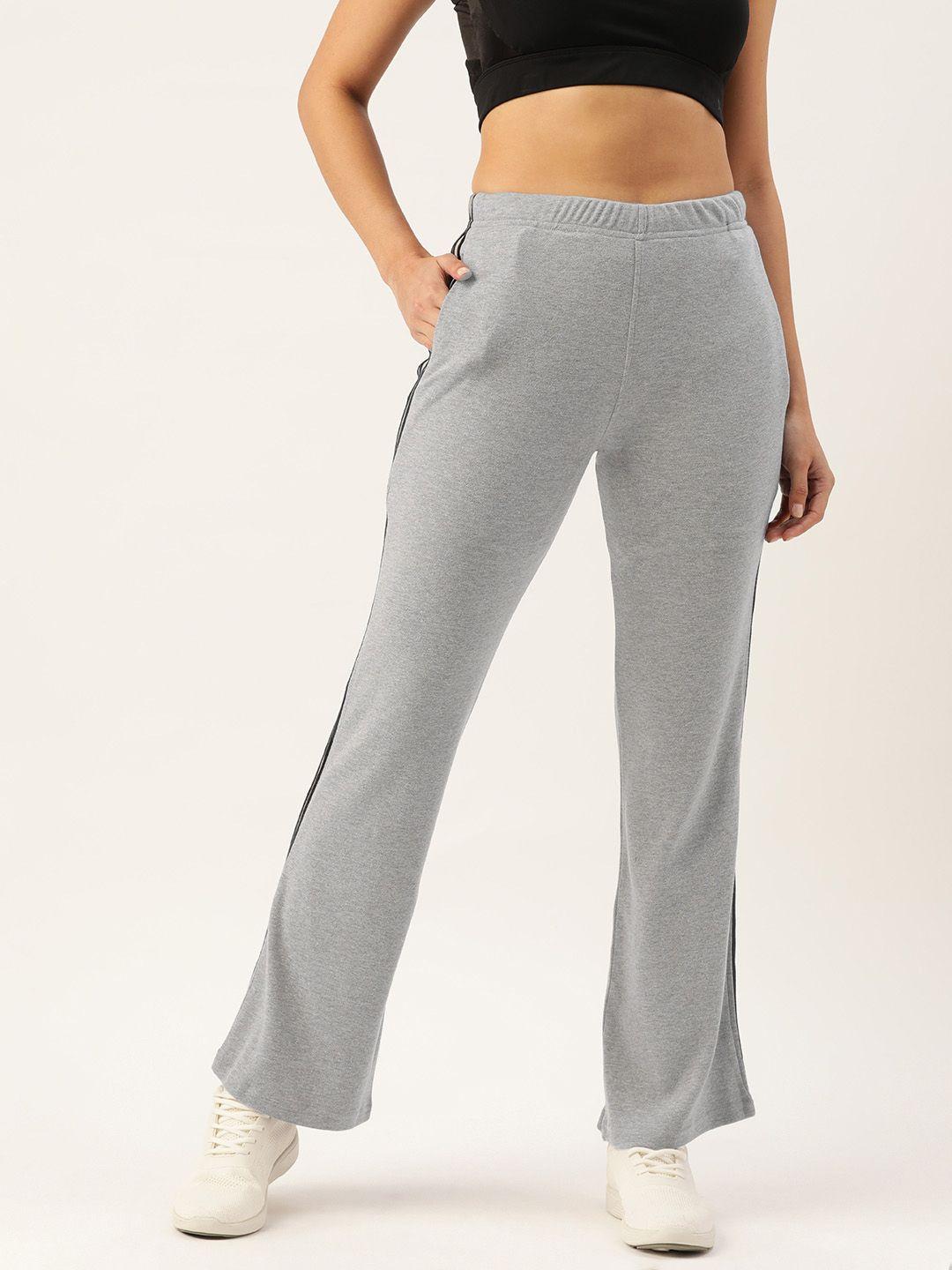 femea women slim fit flared track pants with side taping detail