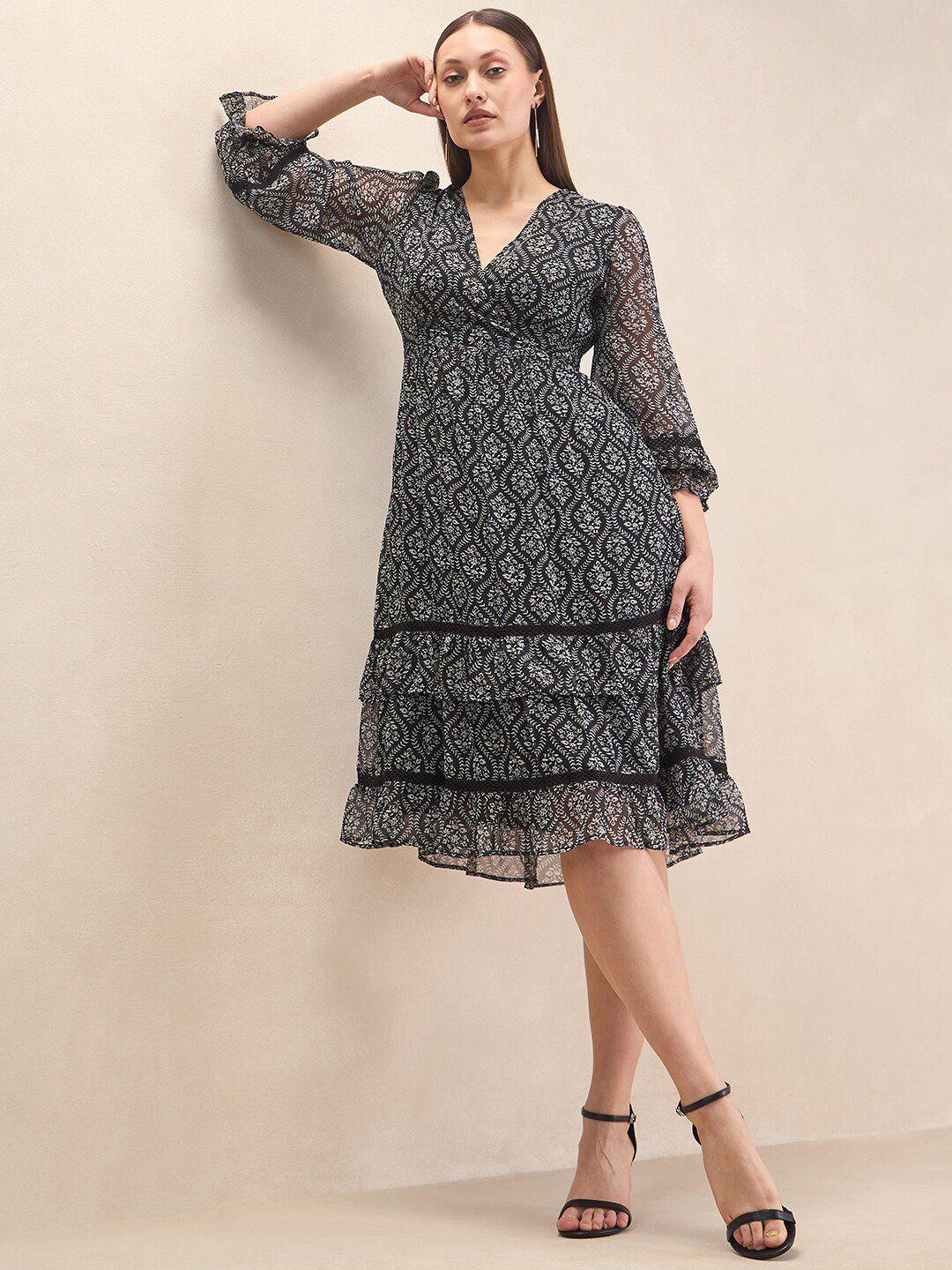 femella ethnic motifs print empire dress