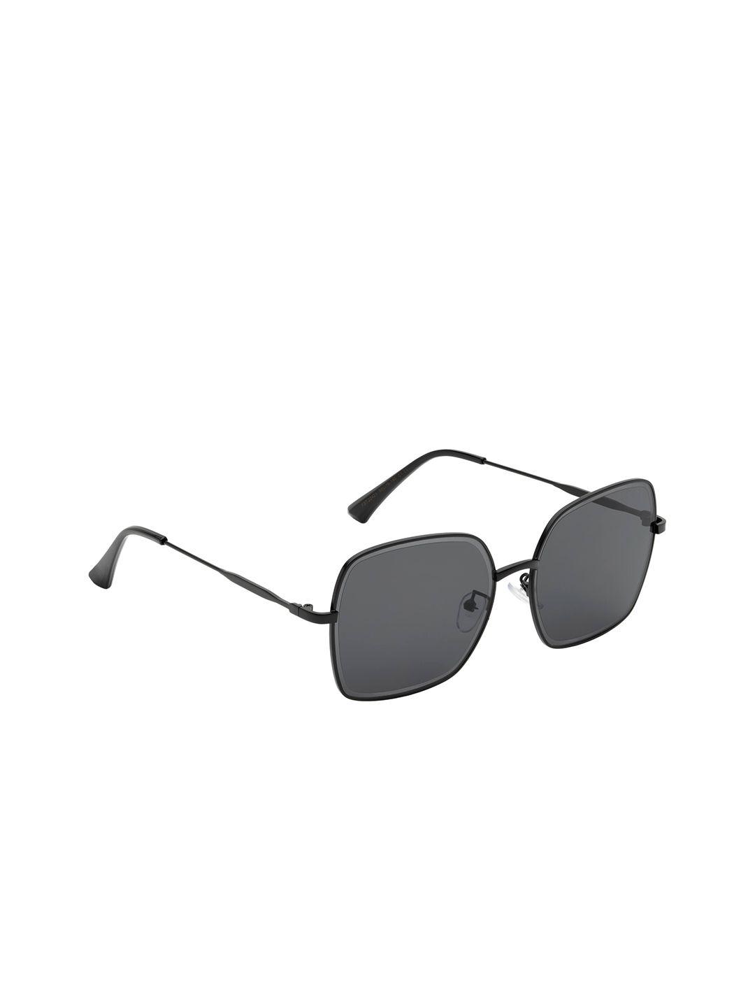 femina flaunt women grey lens & black square sunglasses with uv protected lens