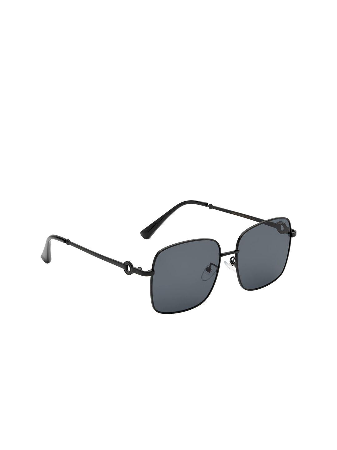 femina flaunt women grey lens & black square sunglasses with uv protected lens