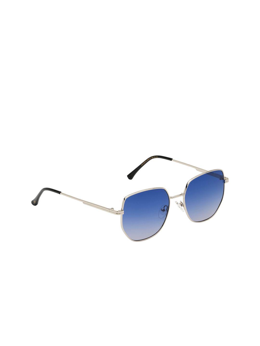 femina flaunt women blue lens & silver-toned sunglasses with polarised lens fst 22414 c3