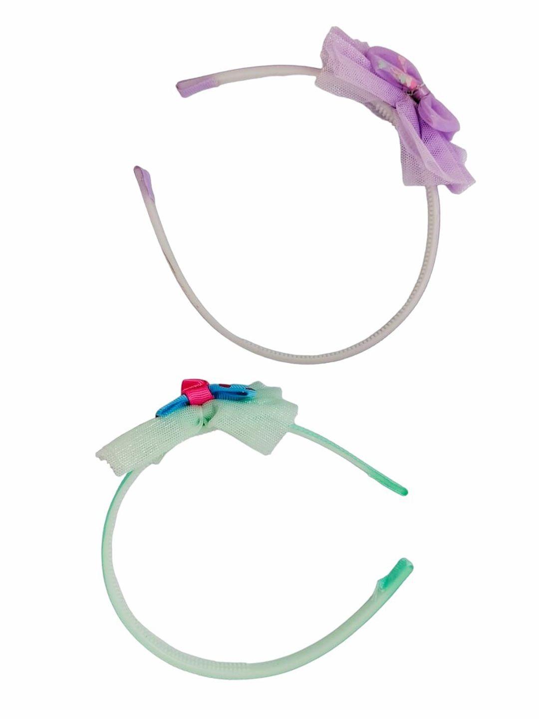 femmibella girls purple & blue set of 2 hairband
