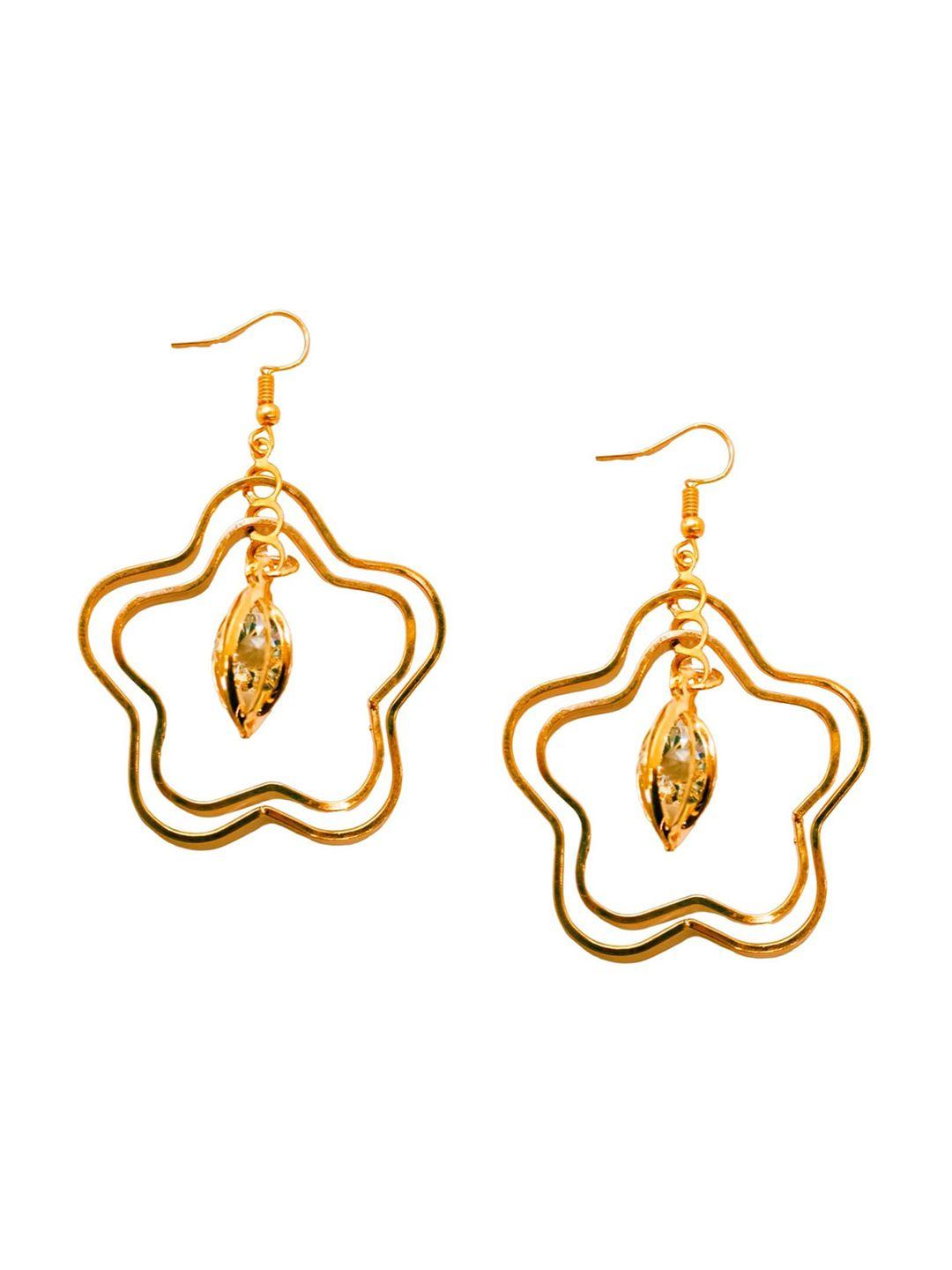 femmibella gold-plated floral drop earrings