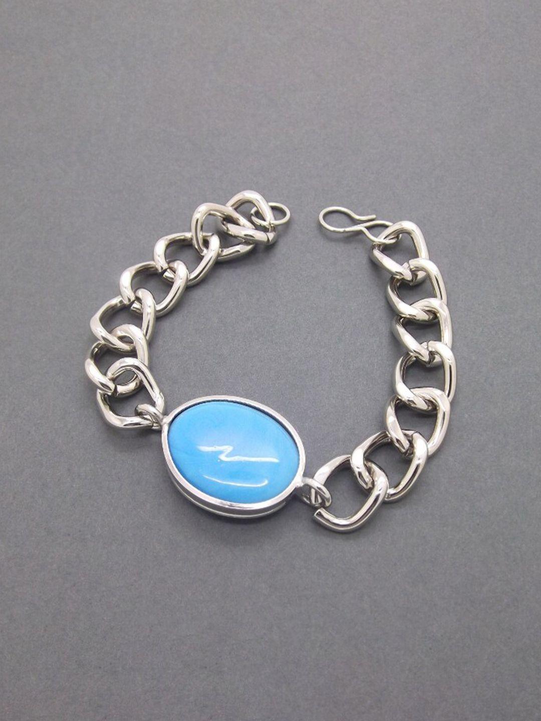 femmibella men silver-plated link bracelet