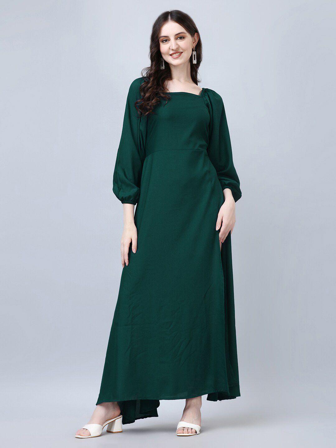 femvy square neck puff sleeves maxi dress