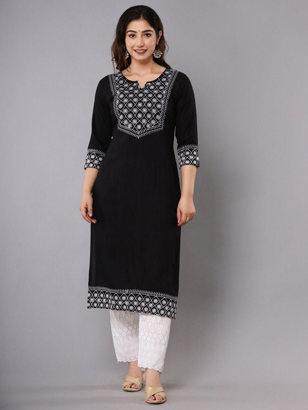 femvy women ethnic motifs embroidered kurta