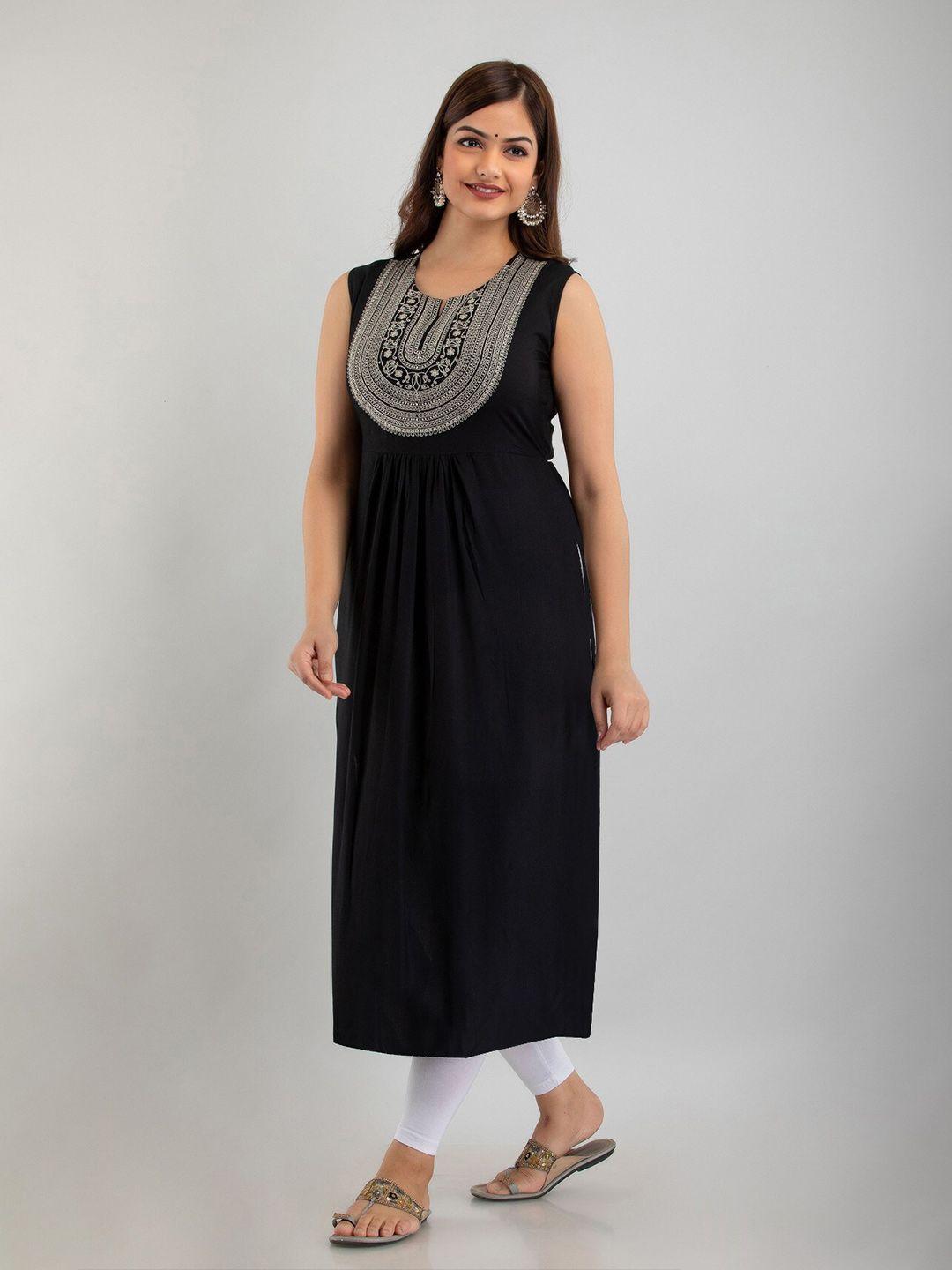 femvy women ethnic motifs embroidered kurta