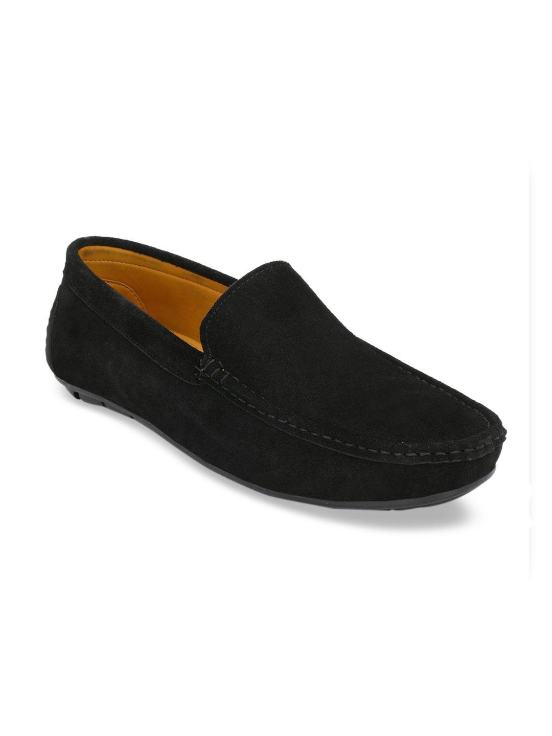 fentacia men black suede loafers