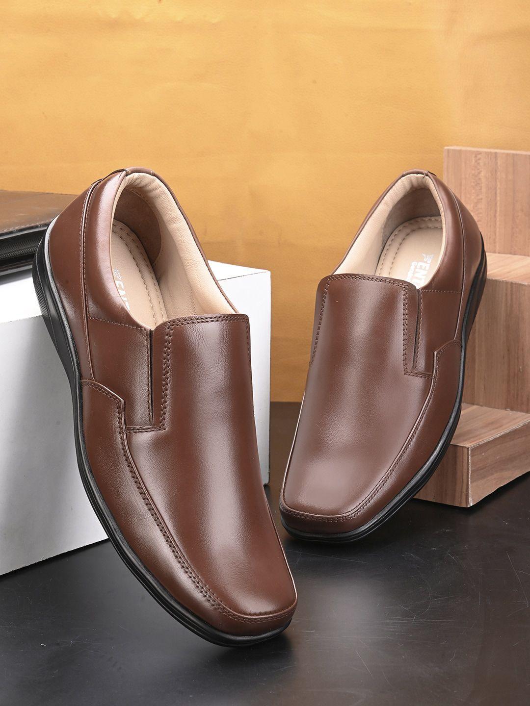 fentacia men genuine leather formal slip on shoes