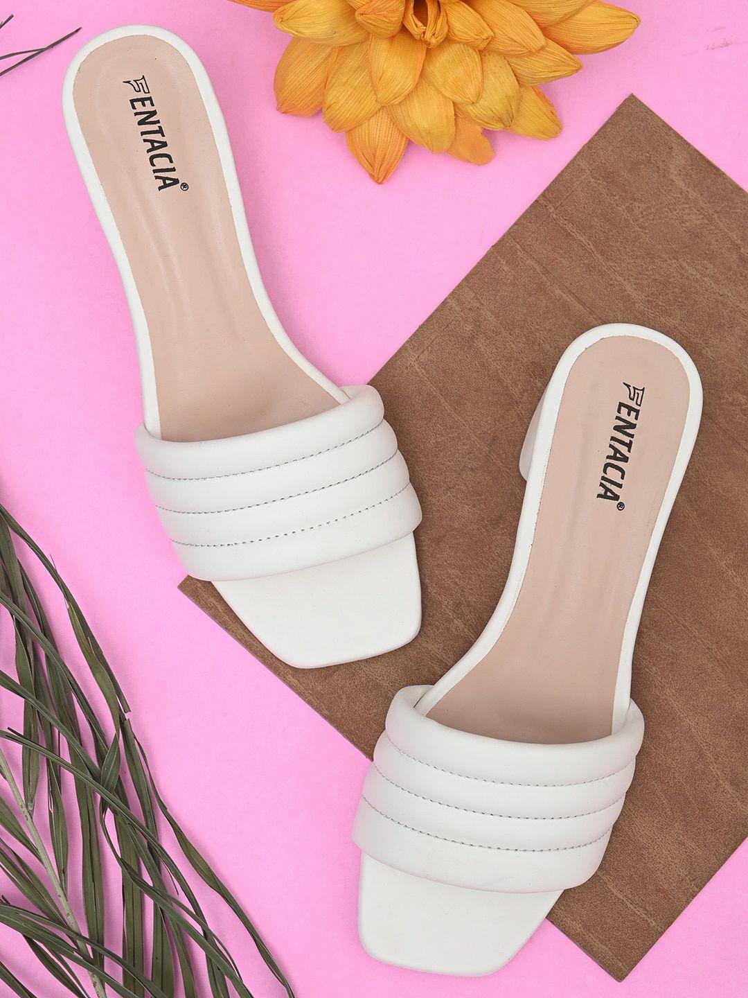 fentacia white colourblocked peep toes