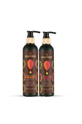 fenusmooth frizzy hair treatment ayurvedic shampoo and hair conditioner combo for smooth, detangled hair, paraben, sulphate and toxin free (500 ml)
