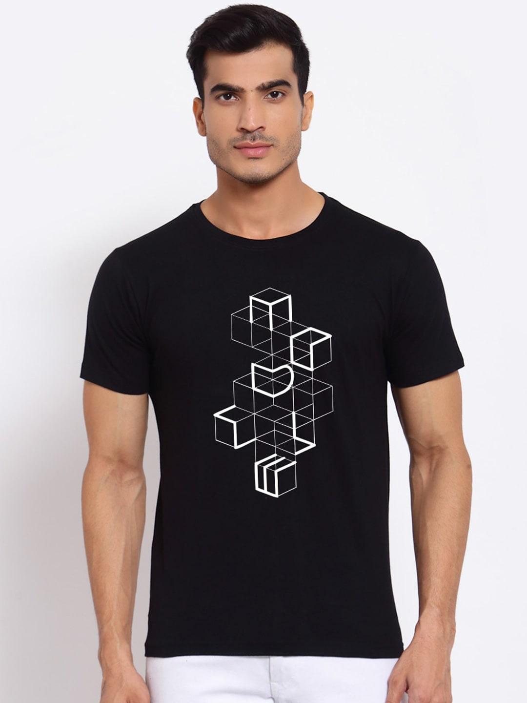feranoid geometric printed bio finish cotton t-shirt