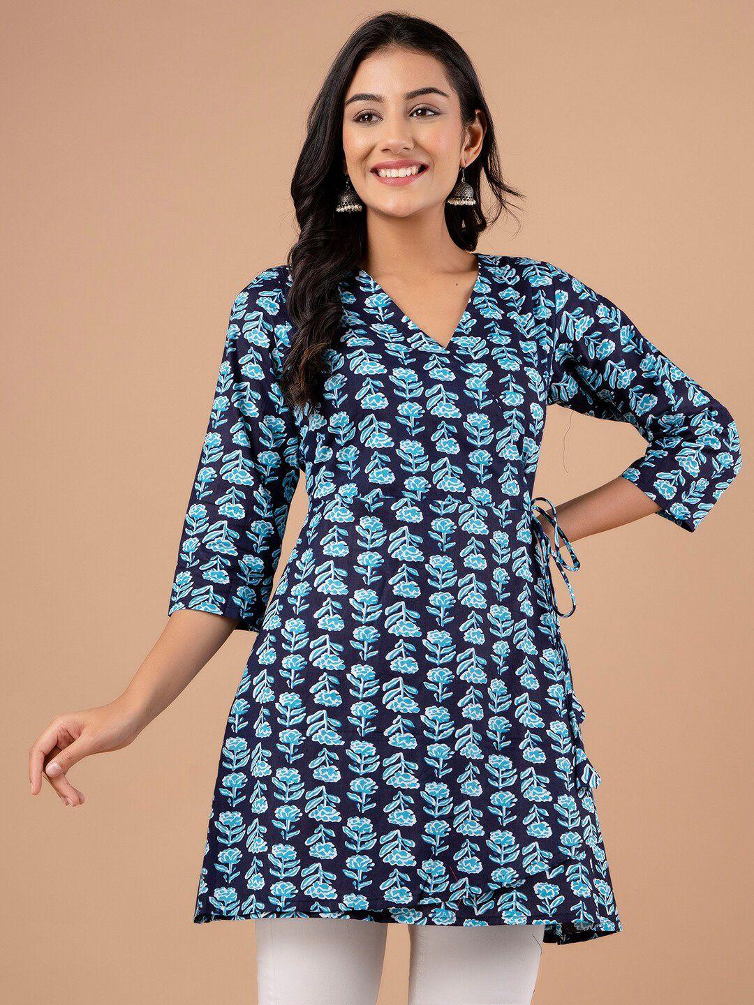 feranoid ethnic motifs printed pure cotton a line kurti