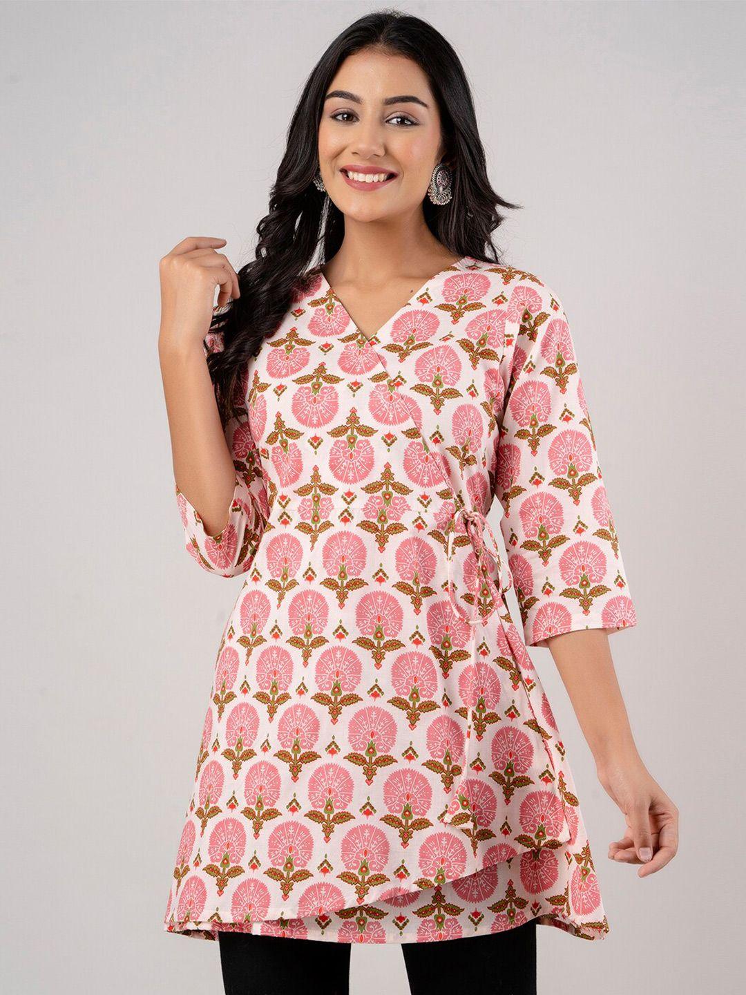 feranoid ethnic motifs printed pure cotton a line kurti