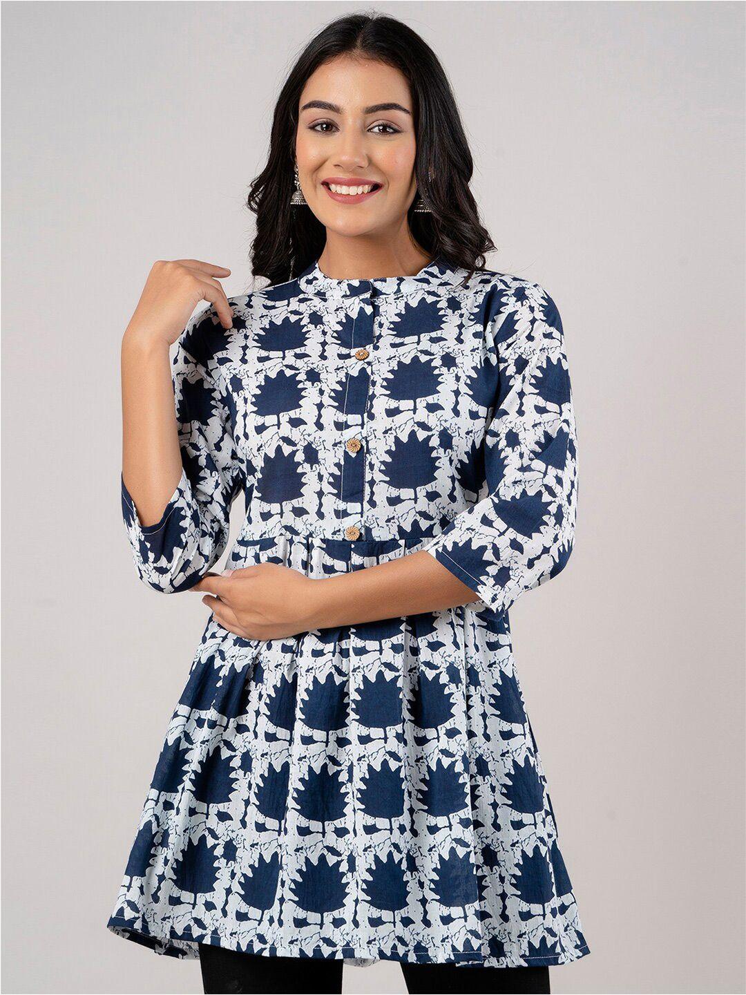 feranoid ethnic motifs printed pure cotton a line kurti