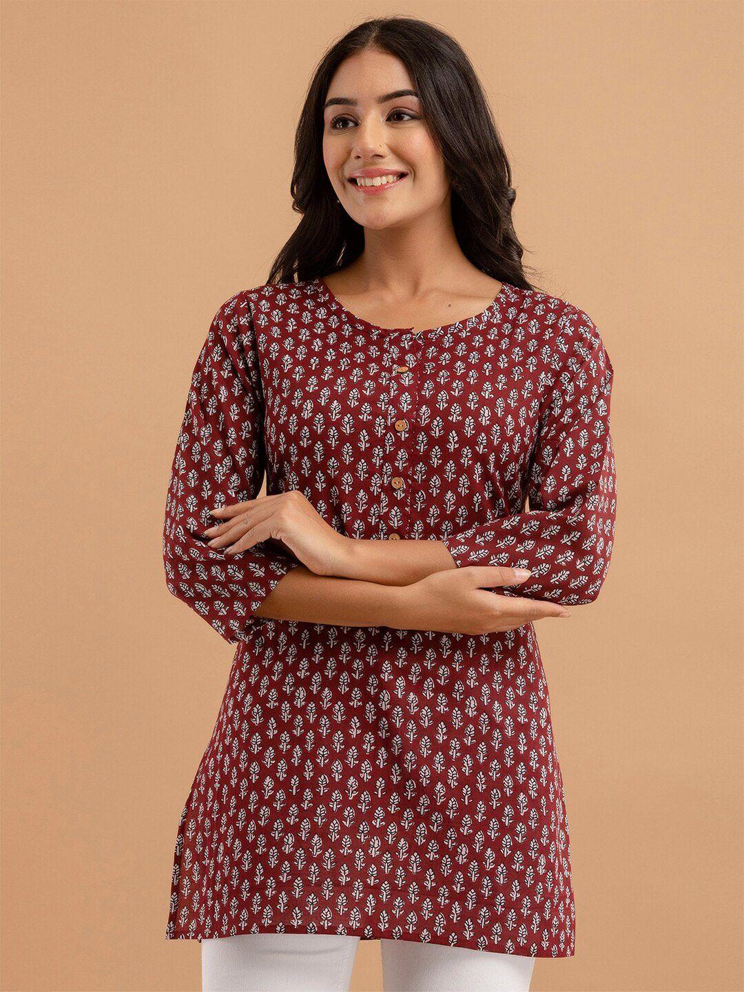 feranoid ethnic motifs printed pure cotton kurti