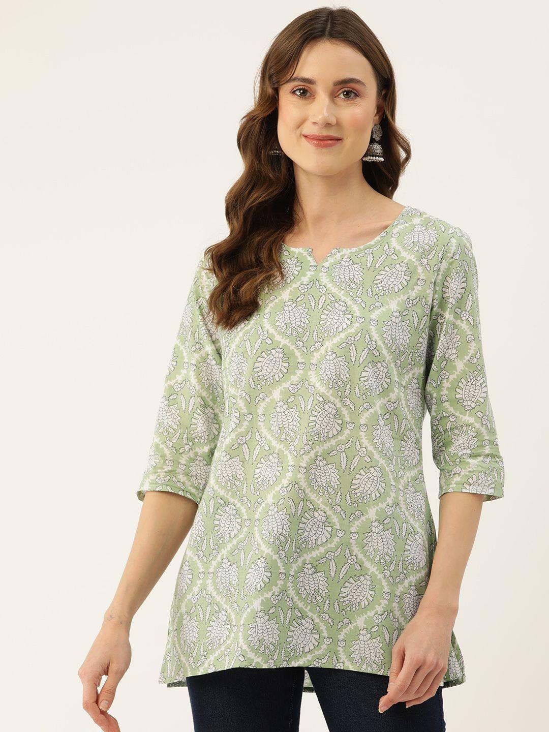 feranoid ethnic motifs printed pure cotton kurti