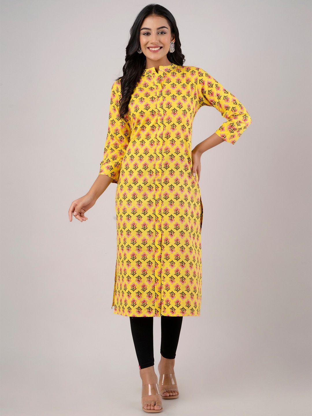 feranoid floral printed cotton kurta