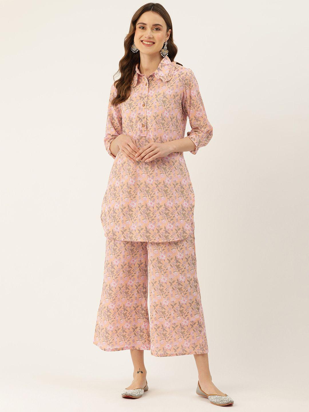 feranoid floral printed pure cotton co-ords