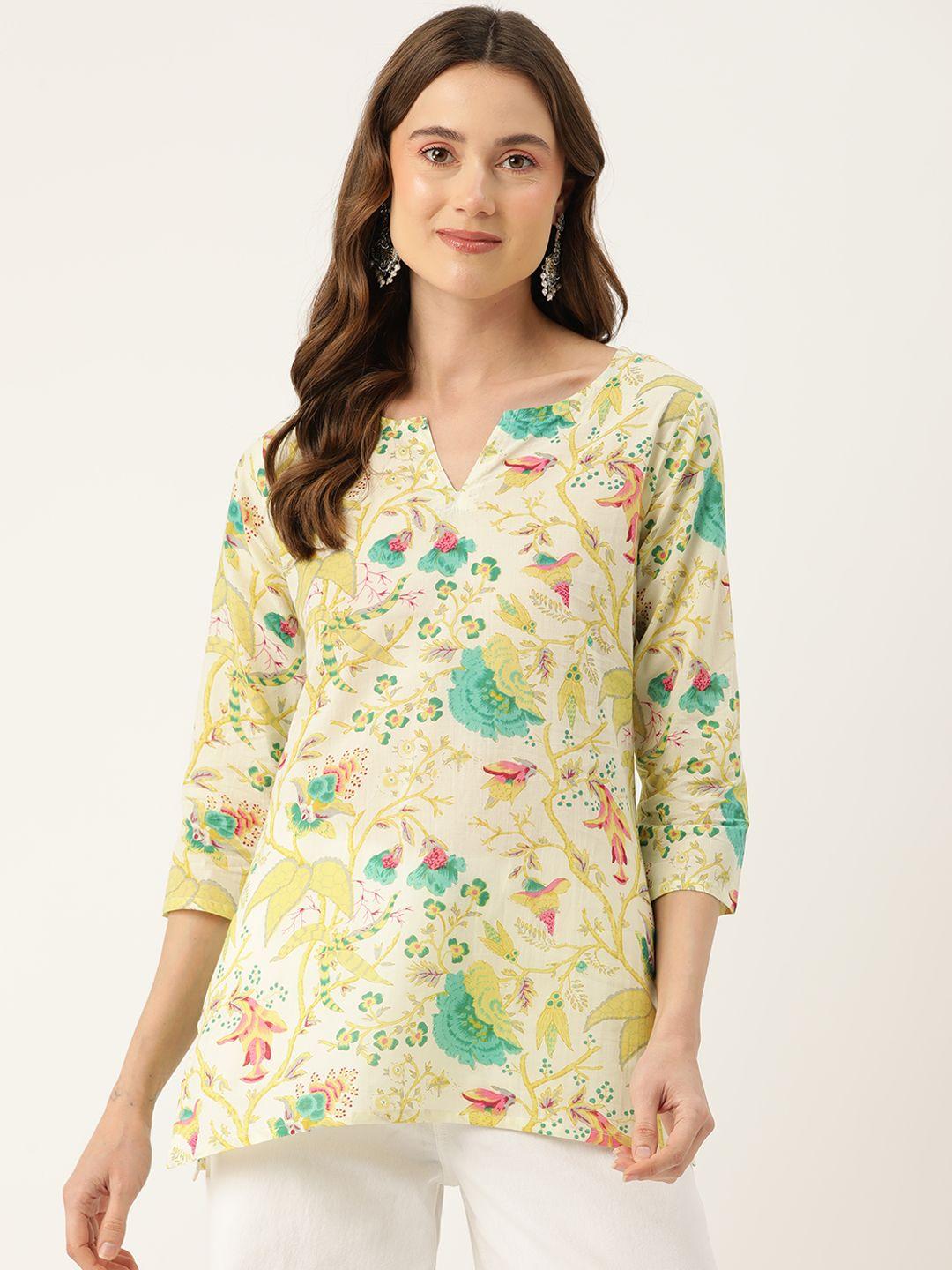 feranoid floral printed pure cotton kurti