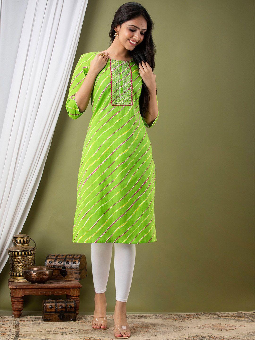 feranoid leheriya printed cotton kurta