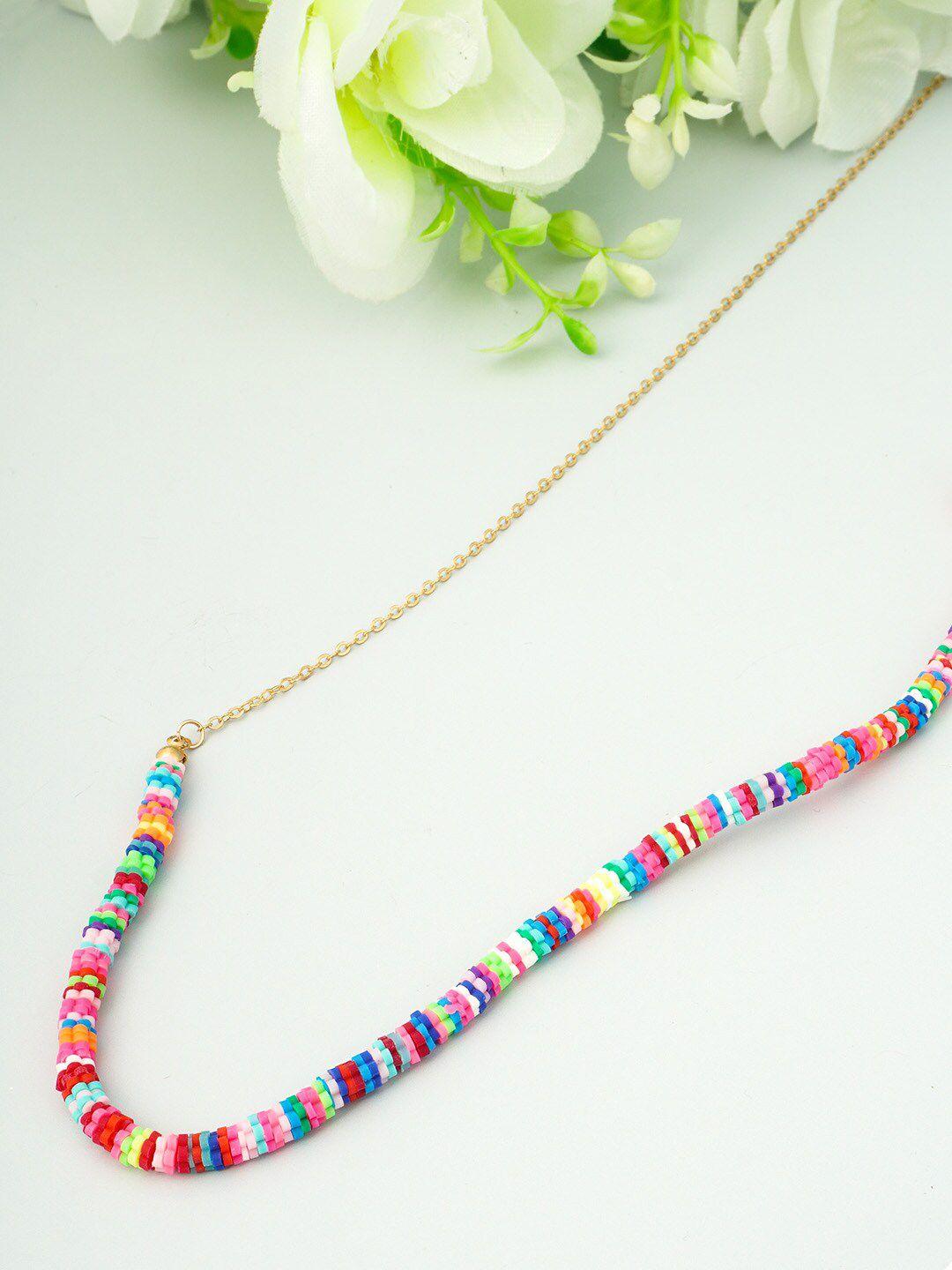 ferosh gold-toned & multicolored beaded belly chain