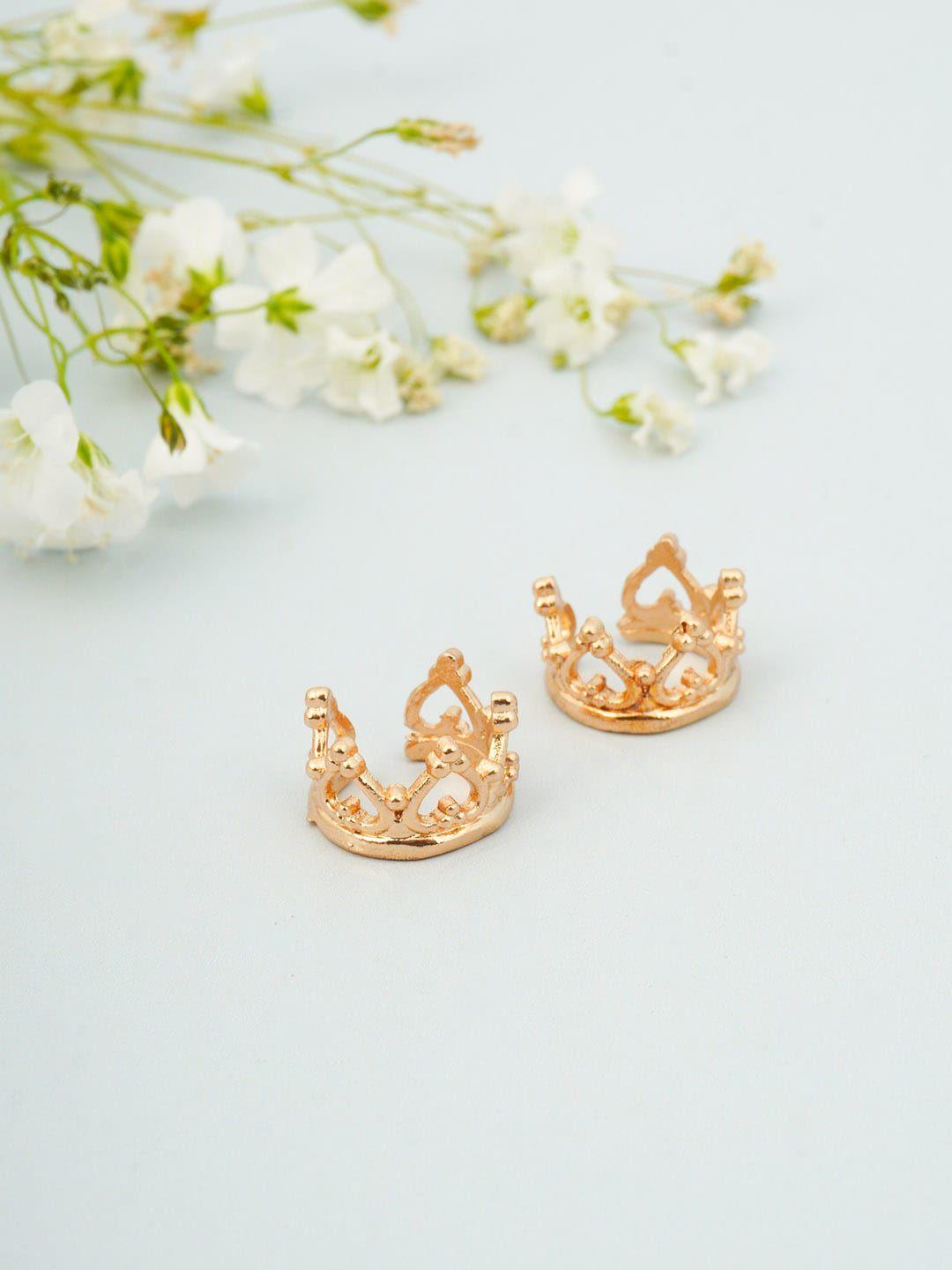 ferosh gold-toned classic ear cuff earrings 2 pcs