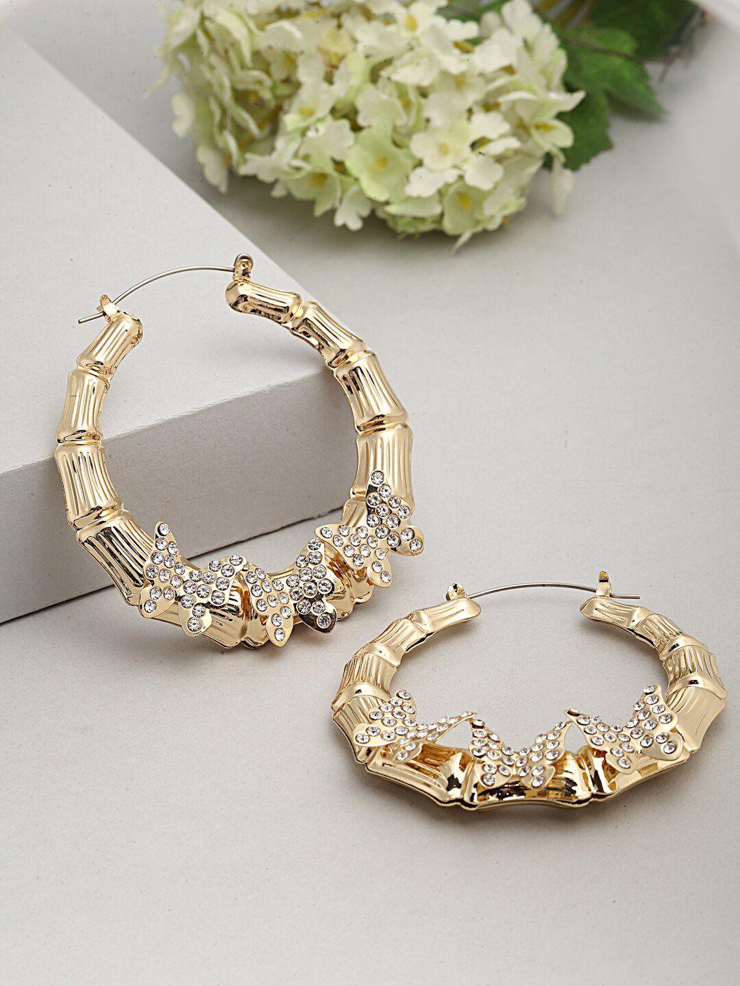 ferosh gold-toned contemporary hoop earrings