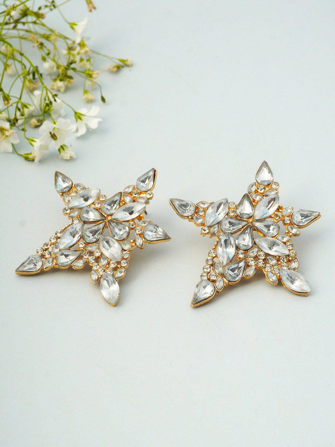 ferosh gold-toned star shaped studs earrings