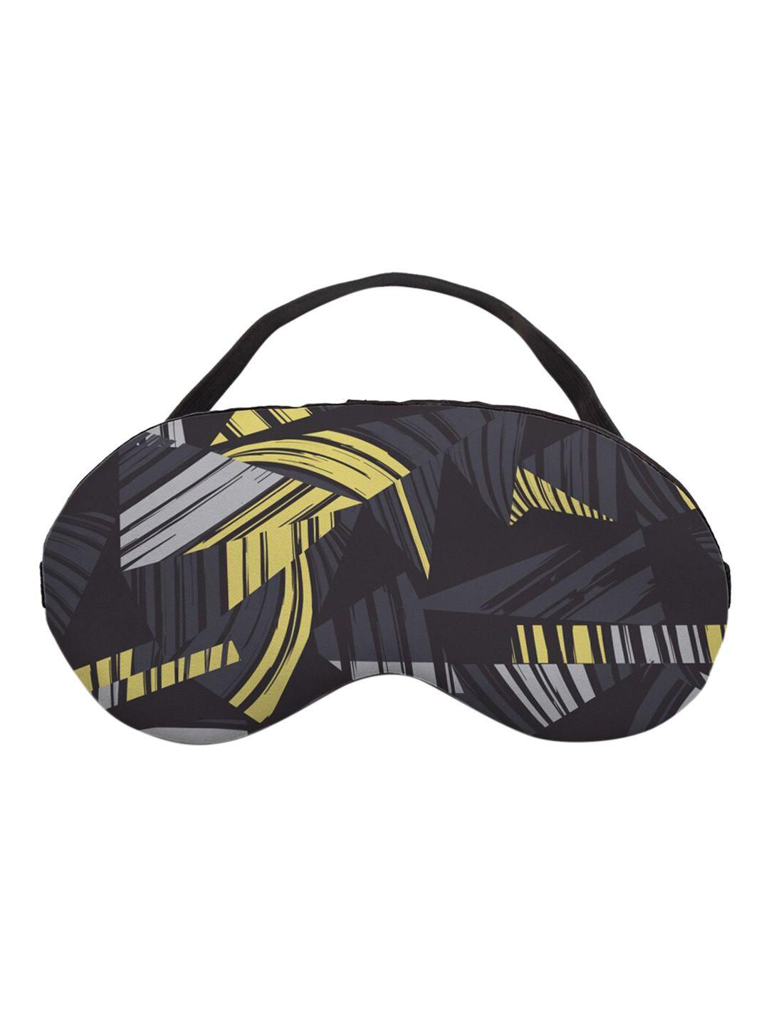 ferosh grey & yellow striped patterned eye mask