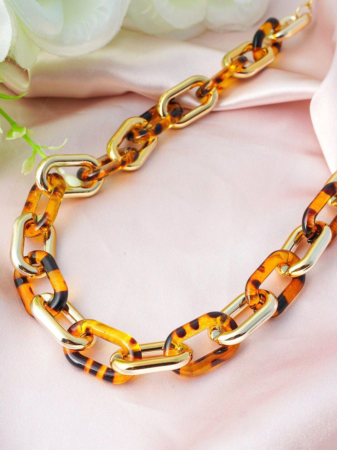 ferosh orange & gold-toned necklace