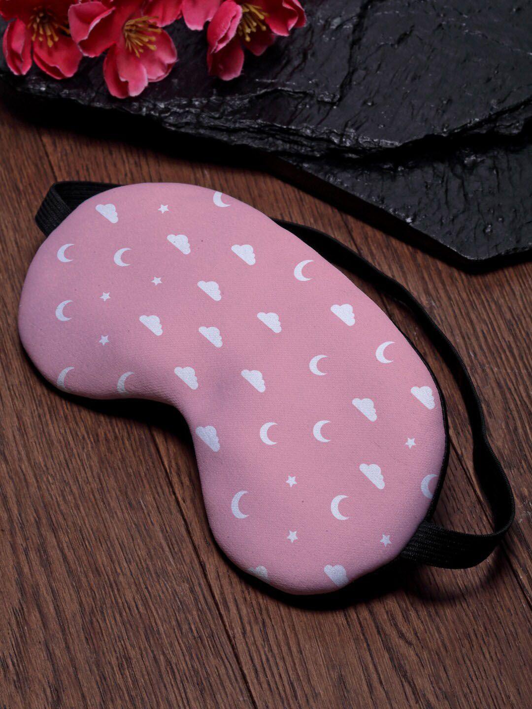 ferosh pink & white printed eye mask