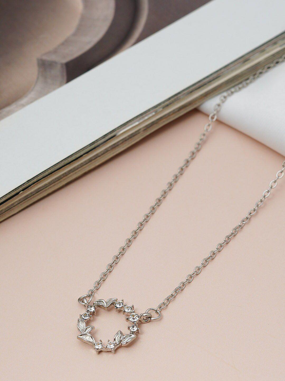 ferosh silver-toned & white silver necklace