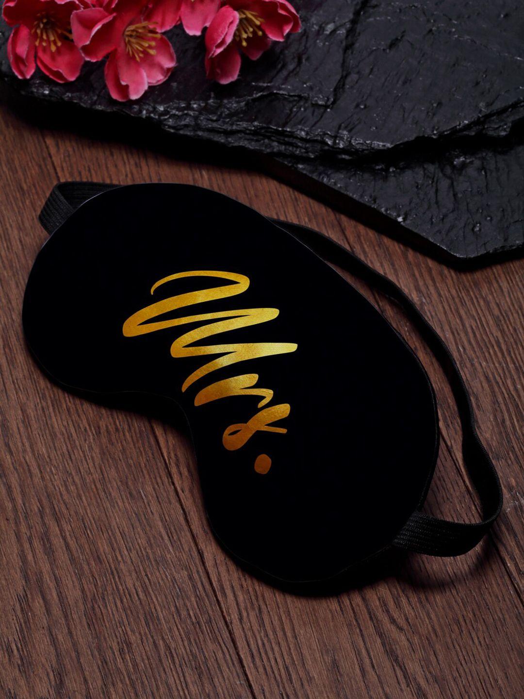 ferosh unisex black & yellow printed eye mask