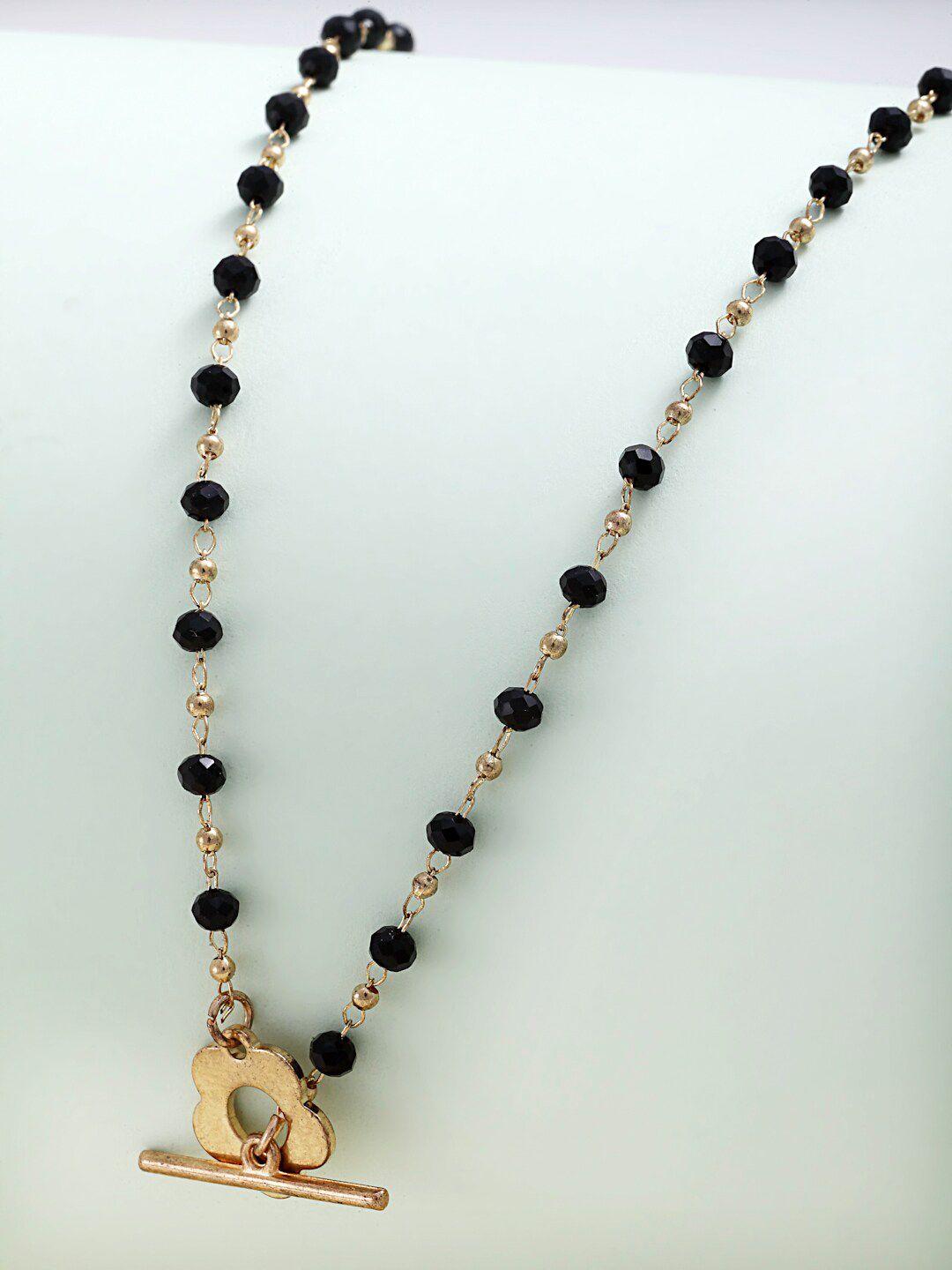 ferosh women black & gold-toned choker minimal necklace chain