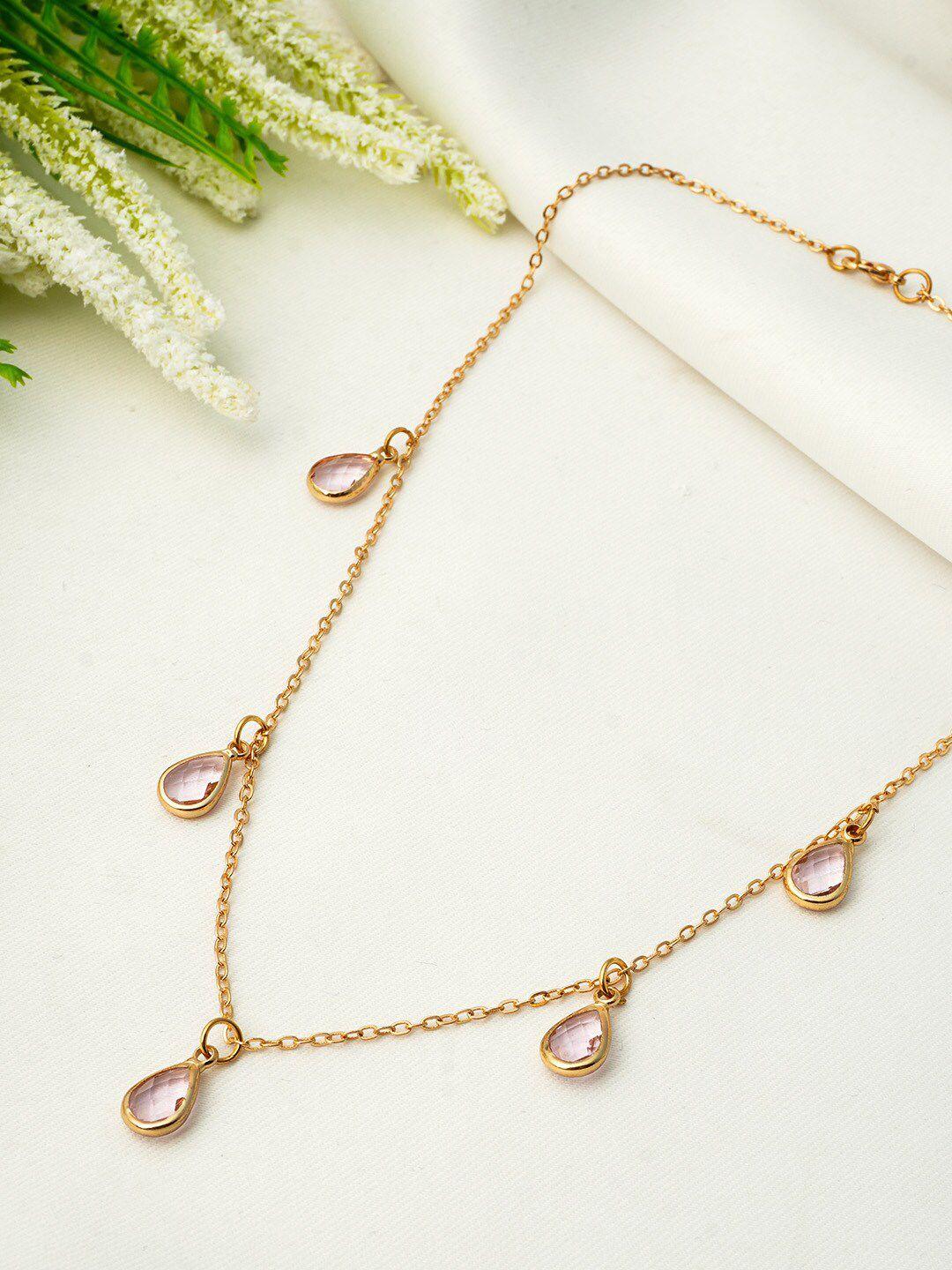 ferosh women gold and pink necklace