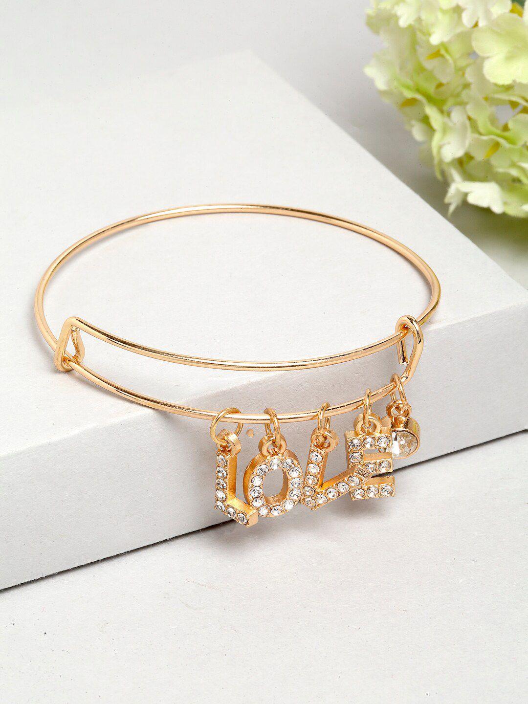 ferosh women gold-toned & white charm bracelet