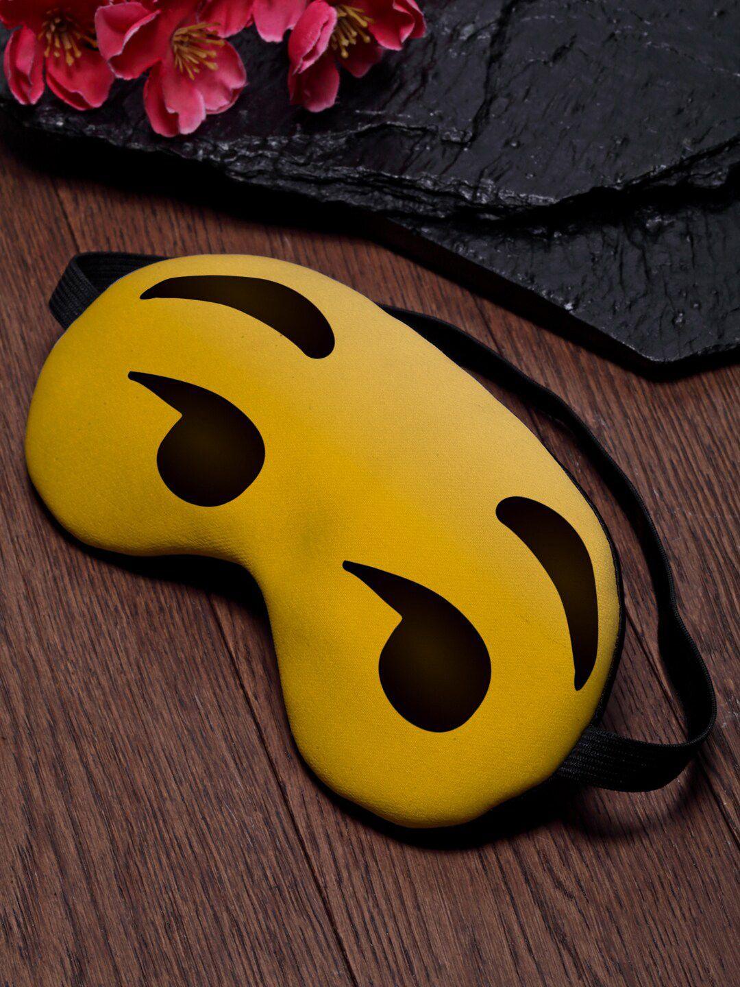 ferosh yellow & black sarcastic emoji eye mask